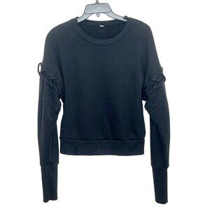 Alo Black Small Lattice Hook Up Pullover Sweatshirt